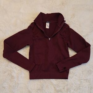 Burgundy Quarter-Zip Sweater
